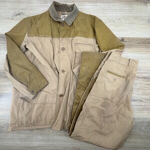 Duxbak Briar Hunting Suit Jacket & Pants Mens 46  Brown Reinforced 38x30